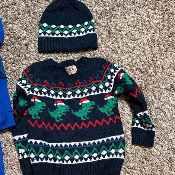Nike Blue Tracksuit with Festive Sweater and Hat - Picture 2 of 3